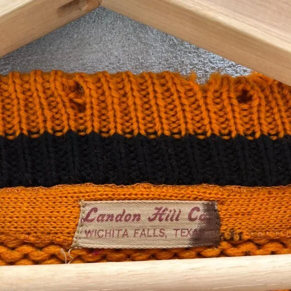 1930s Q London Hill Co. Orange Knit Sweater
